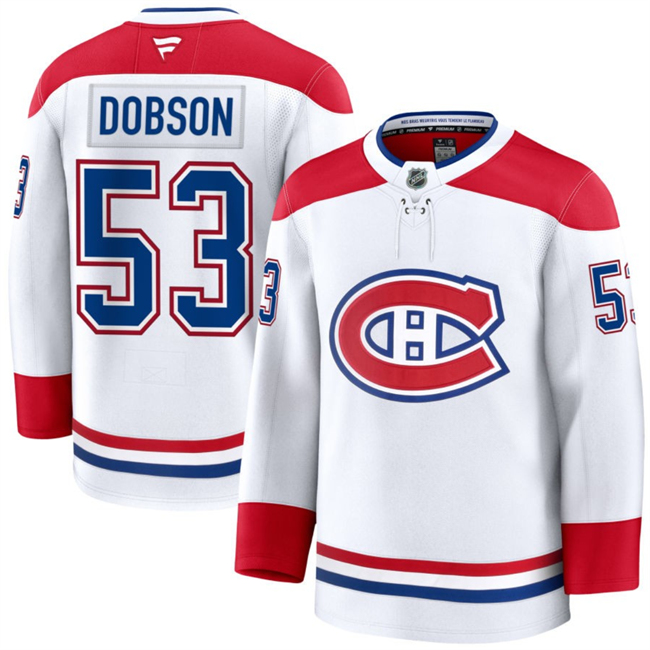 Men's Montreal Canadiens #53 Noah Dobson White 2024-25 Stitched Jersey